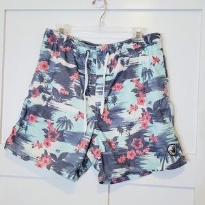 Body Glove Swim Wear Shorts Trunks Size XXL  Floral Green Blue Black Cor…
